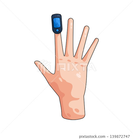 Illustration of pulse oximeter Illustration of pulse oximeter 139872747