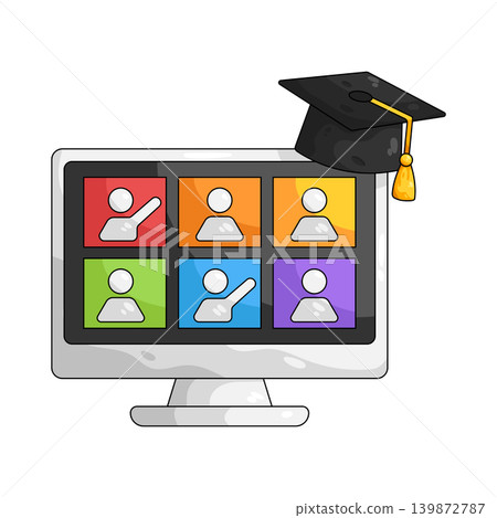 Illustration of virtual classroom Illustration of virtual classroom 139872787