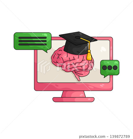 Illustration of online education Illustration of online education 139872789