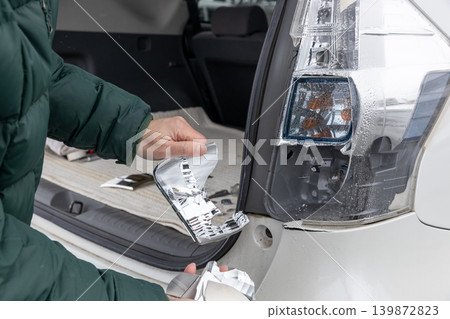 Broken car taillight Broken car taillight 139872823