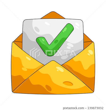Illustration of email with checkmark Illustration of email with checkmark 139873032