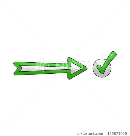Illustration of arrow with checkmark Illustration of arrow with checkmark 139873039