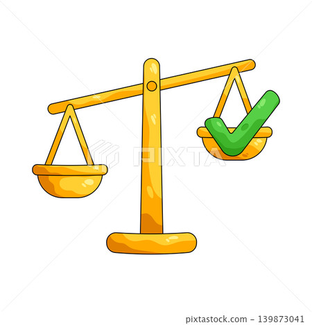 Illustration of unbalance scale with check mark Illustration of unbalance scale with check mark 139873041