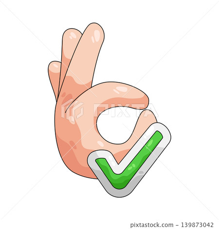 Illustration of ok hand Illustration of ok hand 139873042