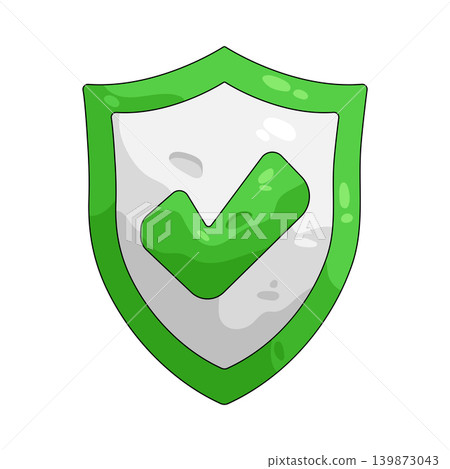 Illustration of shield checkmark Illustration of shield checkmark 139873043