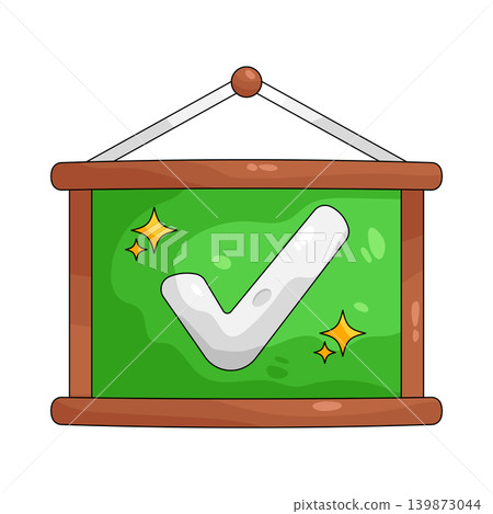 Illustration of board with checkmark Illustration of board with checkmark 139873044