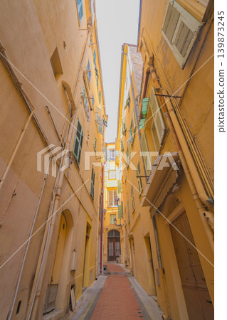 The beautiful sea and buildings of Menton, France 139873245