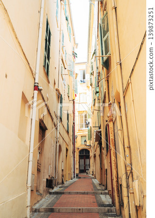 The beautiful sea and buildings of Menton, France 139873251