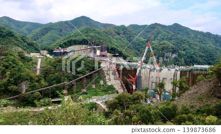 Yamba Dam under construction in Naganohara Town, Agatsuma County, Gunma Prefecture Yamba Dam under construction in Naganohara Town, Agatsuma County, Gunma Prefecture 139873686