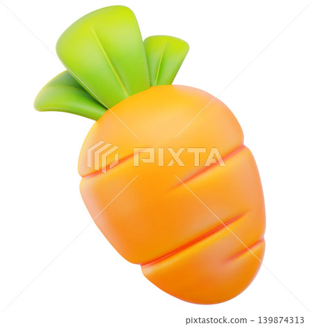 carrot 3d render icon, easter illustration 139874313