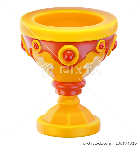 Holy Chalice 3d render icon, easter illustration Holy Chalice 3d render icon, easter illustration 139874320