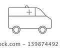 Title: Ambulance car line icon vector illustration 139874492