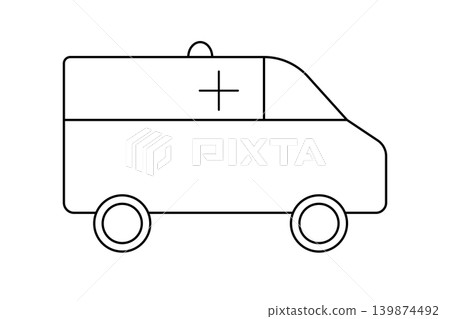 Title: Ambulance car line icon vector illustration Title: Ambulance car line icon vector illustration 139874492