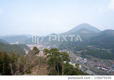 津和野町全景,可以看到松樹。 津和野町全景,可以看到松樹。 139875030