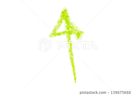 hand drawn arrow with green color crayon on white background hand drawn arrow with green color crayon on white background 139875688