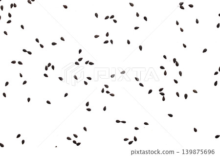 Black sesame seeds isolated on white background Black sesame seeds isolated on white background 139875696