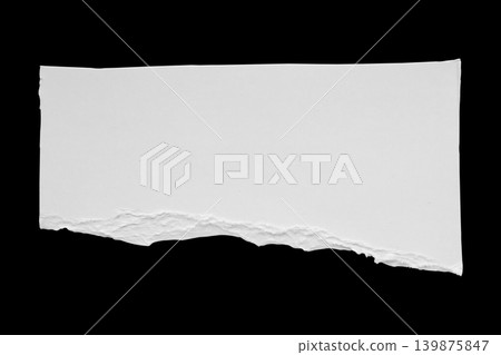 White ripped paper torn edges strips isolated on black background White ripped paper torn edges strips isolated on black background 139875847