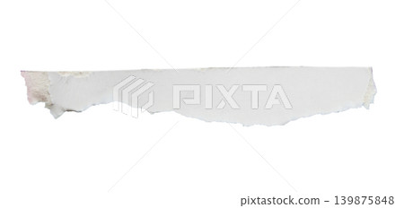 White ripped paper torn edges strips isolated on white background White ripped paper torn edges strips isolated on white background 139875848
