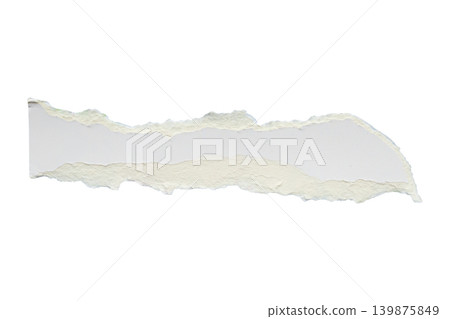 White ripped paper torn edges strips isolated on white background White ripped paper torn edges strips isolated on white background 139875849