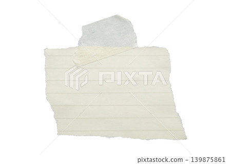 Note paper with adhesive tape isolated on white background 139875861
