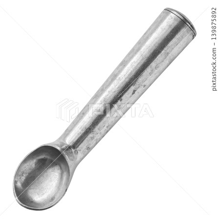 Ice cream scoop spoon isolated white background Ice cream scoop spoon isolated white background 139875892