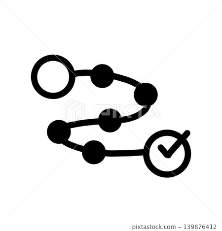 Illustration materials featuring step icons and checkmarks - designs that indicate processes and completion. Illustration materials featuring step icons and checkmarks - designs that indicate processes and completion. 139876412