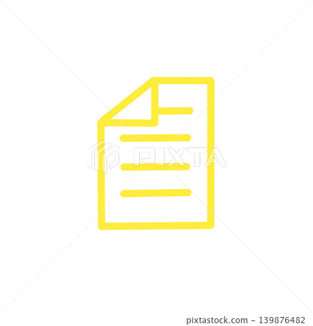 Icon of a document with pages turned - simple yellow line illustration Icon of a document with pages turned - simple yellow line illustration 139876482