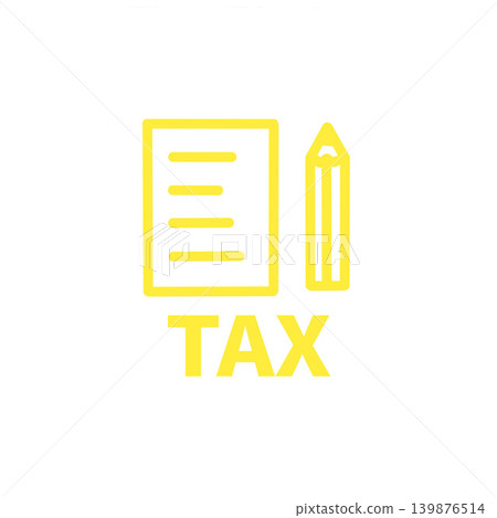 Icons related to tax payments, tax returns, and accounting; illustrations of pens and documents; simple pictograms for tax-related purposes. Icons related to tax payments, tax returns, and accounting; illustrations of pens and documents; simple pictograms for tax-related purposes. 139876514