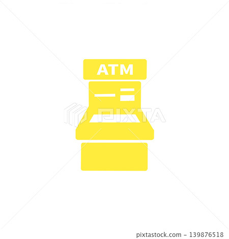 ATM圖示插圖 - 黃色 - 金融 - 無現金 139876518
