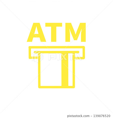 ATM icon illustration, yellow, finance, payment, service, simple design ATM icon illustration, yellow, finance, payment, service, simple design 139876520