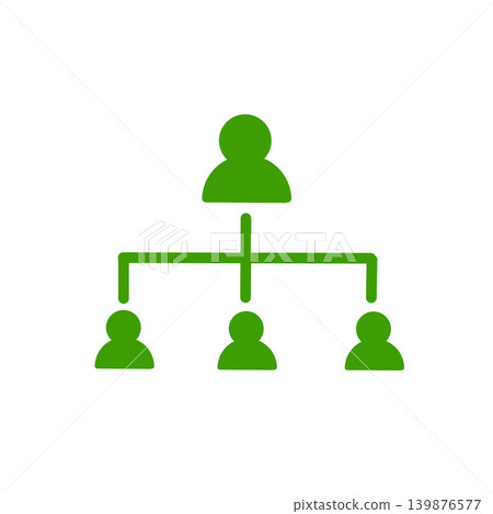 Green icon material for organizational chart, hierarchical structure, and teamwork. Green icon material for organizational chart, hierarchical structure, and teamwork. 139876577