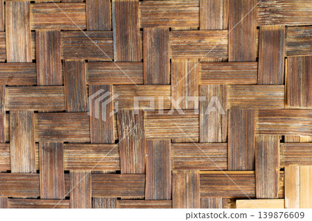 Close up of brown color wooden weave texture background Close up of brown color wooden weave texture background 139876609