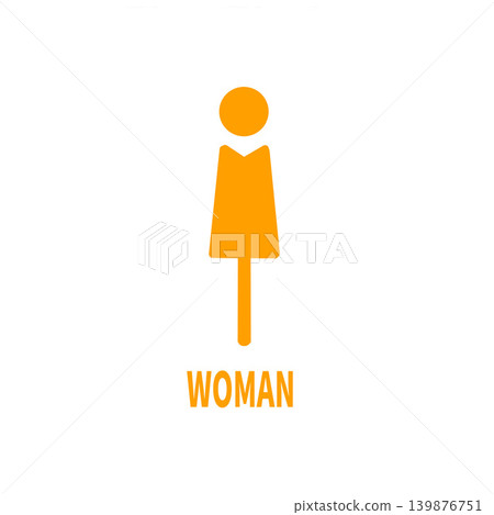女性象形圖/圖示素材:簡潔易懂的橘色人物標誌 女性象形圖/圖示素材:簡潔易懂的橘色人物標誌 139876751