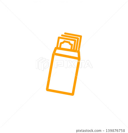 Simple icon of banknotes in an envelope - orange Simple icon of banknotes in an envelope - orange 139876758