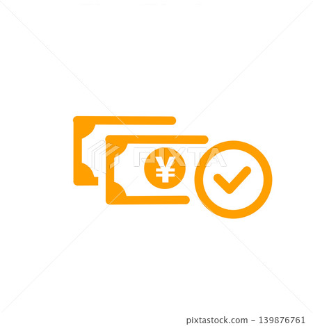 Yen symbol and checkmark icon material - Money, payment, approval, confirmation 139876761