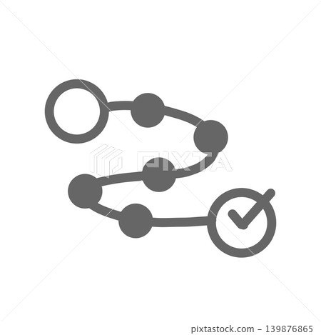 Icons that show the route, process, and progress by connecting points. Icons that show the route, process, and progress by connecting points. 139876865