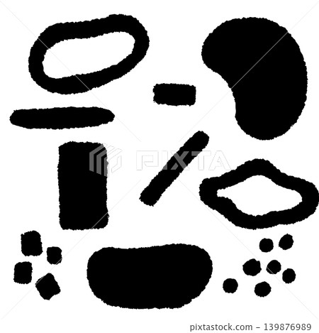 Hand-drawn solid black shape embellishment set Hand-drawn solid black shape embellishment set 139876989