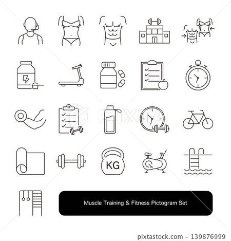 Fitness Gym Icon Set Fitness Gym Icon Set 139876999