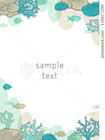 珊瑚和海洋生物的框架 139877299