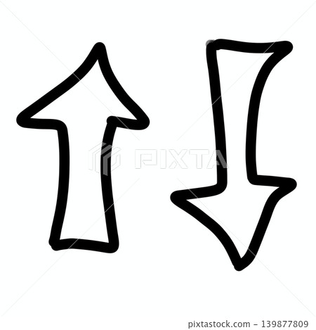 Simple Black Outline Directional Arrows, Cute Bold Sketch Symbols Simple Black Outline Directional Arrows, Cute Bold Sketch Symbols 139877809
