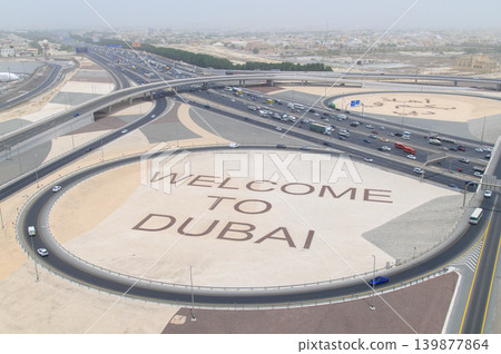 A stunning view of Dubai from the sky. A stunning view of Dubai from the sky. 139877864