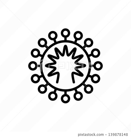 Coronavirus thin line icon. 2019-ncov. Respiratory virus. Vector illustration. Coronavirus thin line icon. 2019-ncov. Respiratory virus. Vector illustration. 139878148