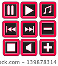 icon play stop music song video 139878314