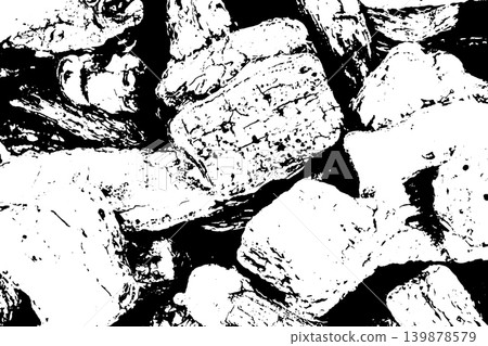 Grunge black and white rock wall textured background (Vector). Use for decoration, aging or old layer 139878579
