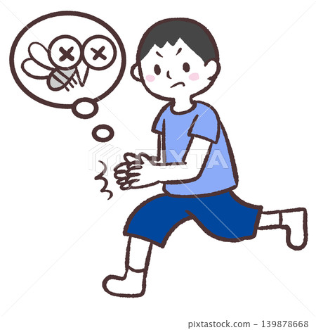 圖:一名男子拍打蚊子 圖:一名男子拍打蚊子 139878668