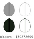 Walnut set icon grey black color vector illustration image solid fill outline contour line thin flat style 139878699