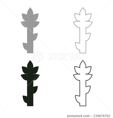 Asparagus plant healthy concept food set icon grey black color vector illustration image solid fill outline contour line thin flat style Asparagus plant healthy concept food set icon grey black color vector illustration image solid fill outline contour line thin flat style 139878702