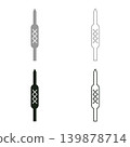 Kebab Kabab set icon grey black color vector illustration image solid fill outline contour line thin flat style 139878714