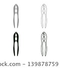 Nut cracker nutcracker set icon grey black color vector illustration image solid fill outline contour line thin flat style 139878759