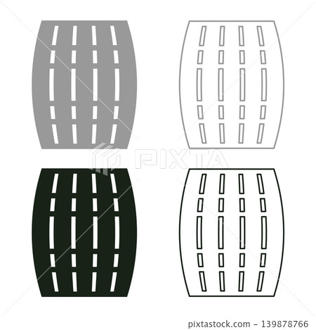 Barrel for wine brendy beer wine cask set icon grey black color vector illustration image solid fill outline contour line thin flat style Barrel for wine brendy beer wine cask set icon grey black color vector illustration image solid fill outline contour line thin flat style 139878766